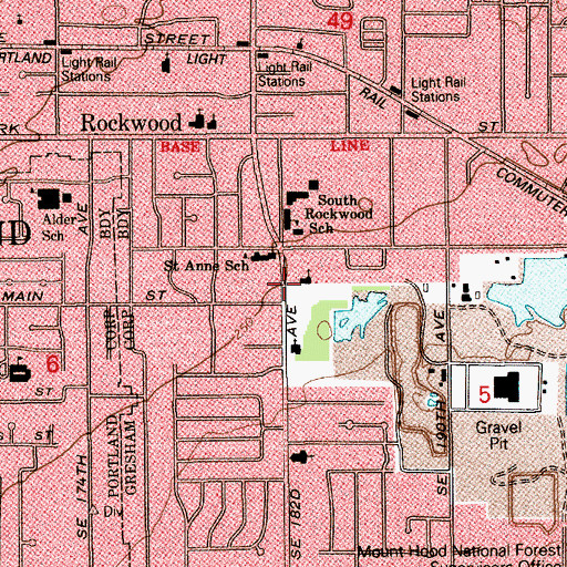 Topographic Map of Saint Anne Catholic Church, OR