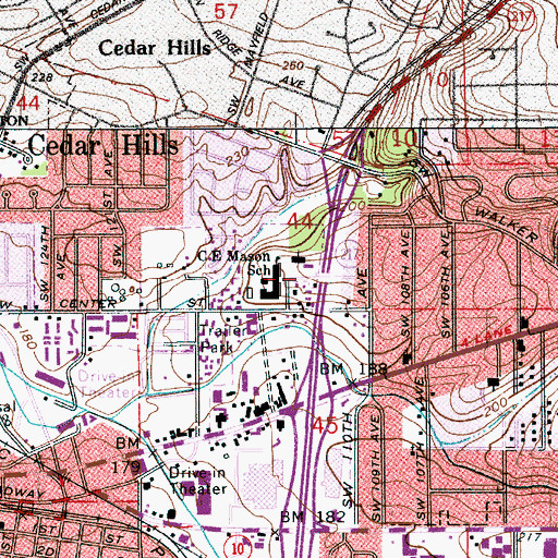 Topographic Map of Saint Bartholomews Episcopal Church, OR