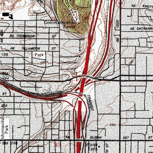 Topographic Map of Interchange 21B, OR