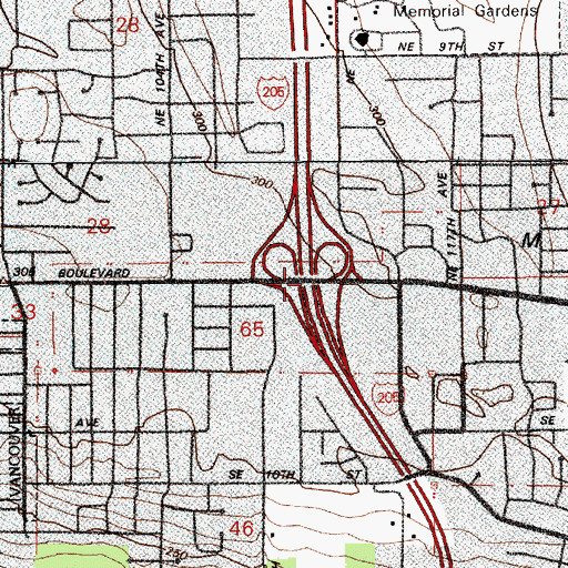 Topographic Map of Interchange 28, WA