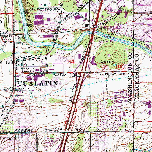 Topographic Map of Interchange 289, OR