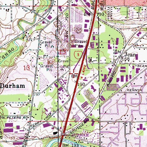 Topographic Map of Interchange 290, OR