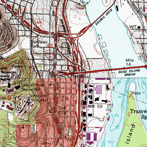 Topographic Map of Interchange 299A, OR