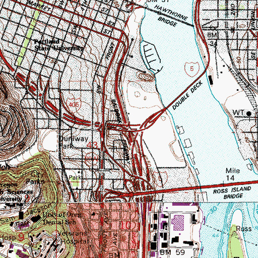 Topographic Map of Interchange 299B, OR