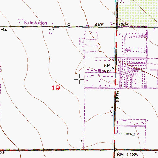 Topographic Map of Bristol Square, AZ