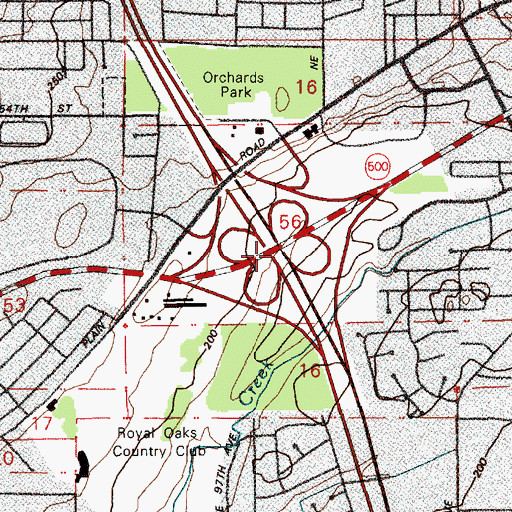Topographic Map of Interchange 30, WA