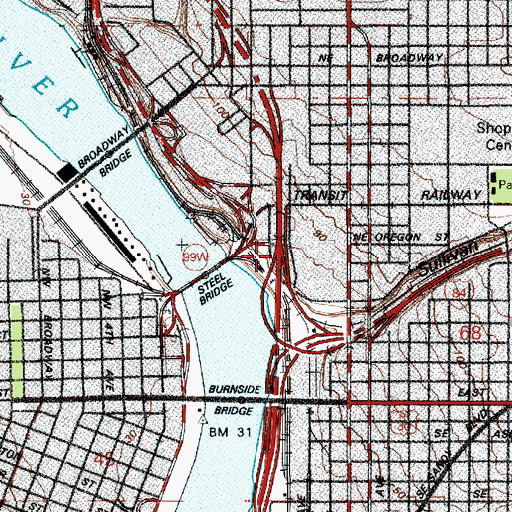 Topographic Map of Interchange 301, OR
