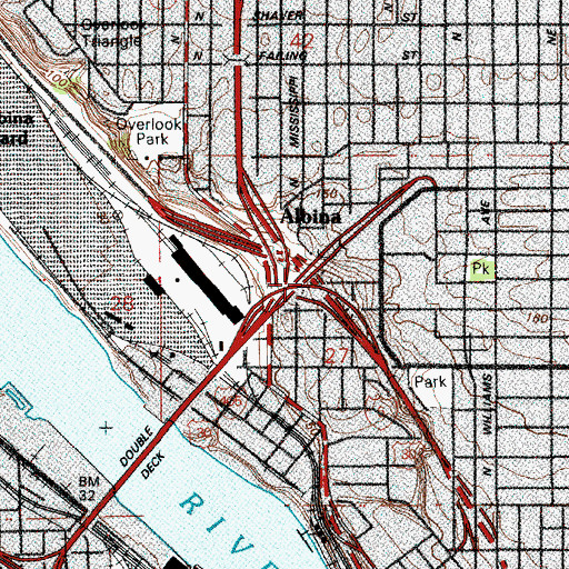 Topographic Map of Interchange 302C, OR