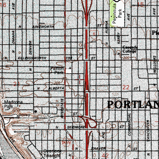 Topographic Map of Interchange 303, OR