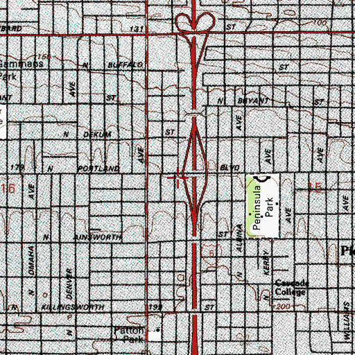 Topographic Map of Interchange 304, OR