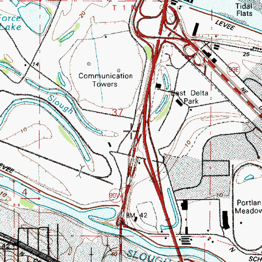 Topographic Map of Interchange 306B, OR