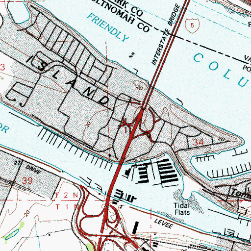Topographic Map of Interchange 308, OR
