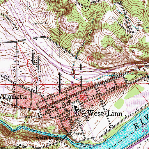 Topographic Map of Interchange 6, OR