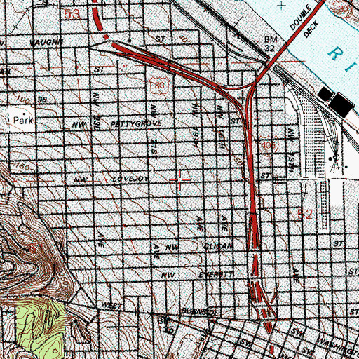 Topographic Map of Careunit Hospital of Portland, OR