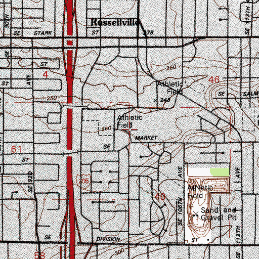 Topographic Map of Portland Adventist Medical Center, OR