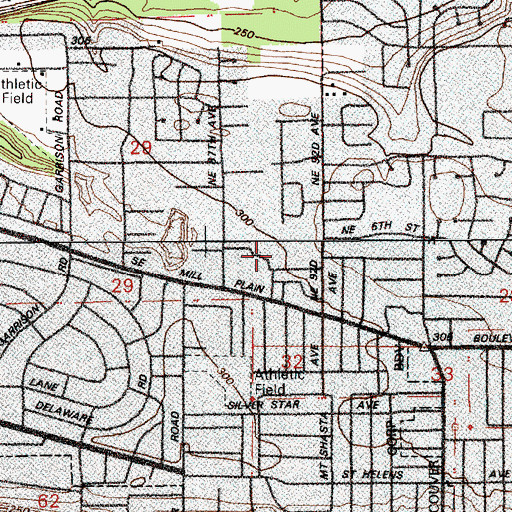 Topographic Map of PeaceHealth Southwest Medical Center Main Campus, WA