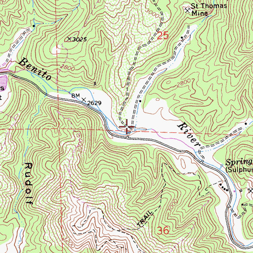 Topographic Map of Picacho Creek, CA