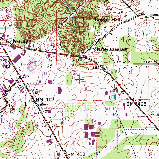 Topographic Map of Berry Hill Center Shopping Center, OR
