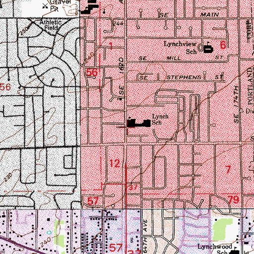 Topographic Map of Division Crossing Shopping Center, OR