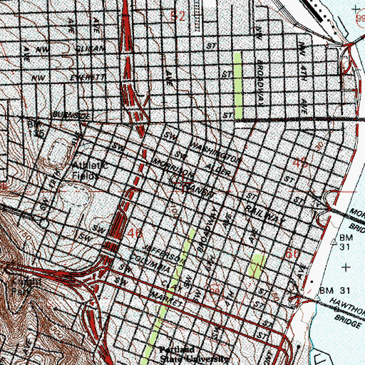 Topographic Map of Galleria Center Shopping Center, OR