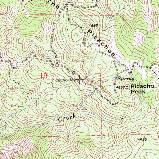 Topographic Map of Picacho Mine, CA