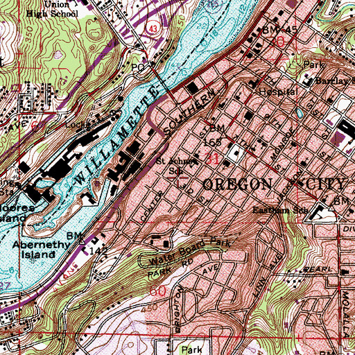 Topographic Map of Saint John the Apostle Catholic Church, OR