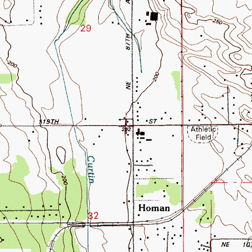 Topographic Map of Saint Johns Catholic Church, WA