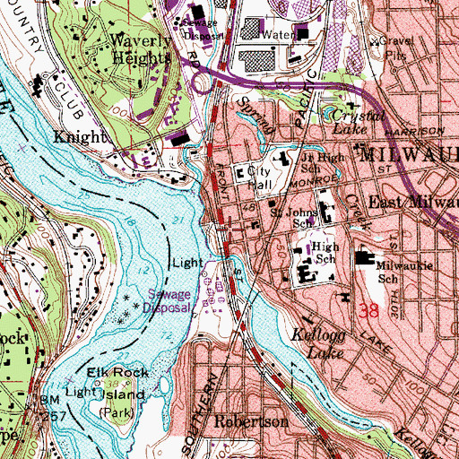 Topographic Map of Saint Johns Episcopal Church, OR