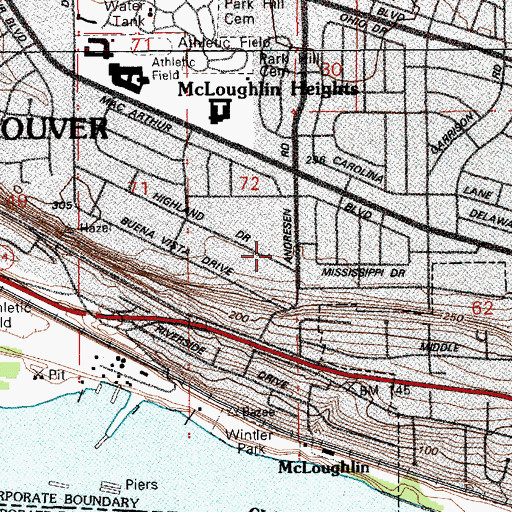 Topographic Map of Saint Josephs Catholic Church, WA