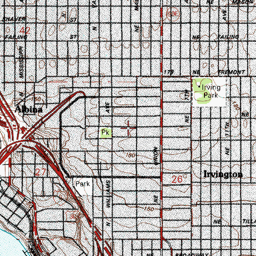 Topographic Map of Saint Mark Baptist Church, OR
