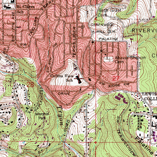 Topographic Map of Saint Mark Presbyterian Church, OR