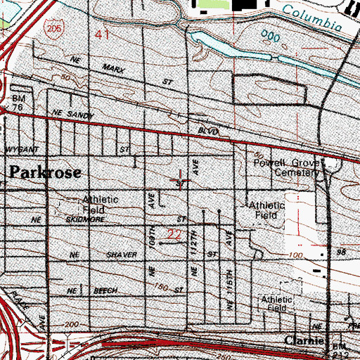 Topographic Map of Saint Matthews Episcopal Church, OR