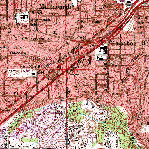 Topographic Map of Saint Nicholas Orthodox Church, OR