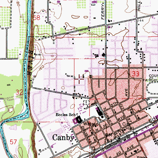 Topographic Map of Saint Patricks Catholic Church, OR