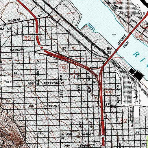 Topographic Map of Saint Patricks Church, OR