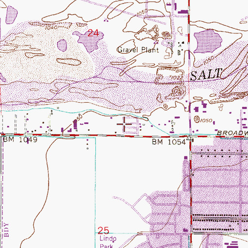 Topographic Map of Broadway Trailer Court, AZ