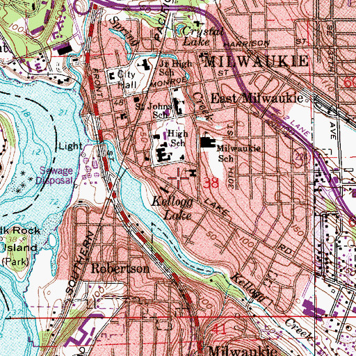 Topographic Map of Saint Stephans Serbian Orthodox Church, OR