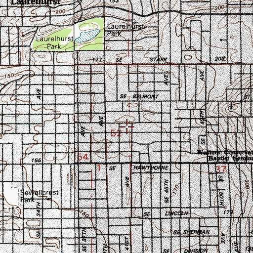 Topographic Map of Saint Stephens Catholic Church, OR