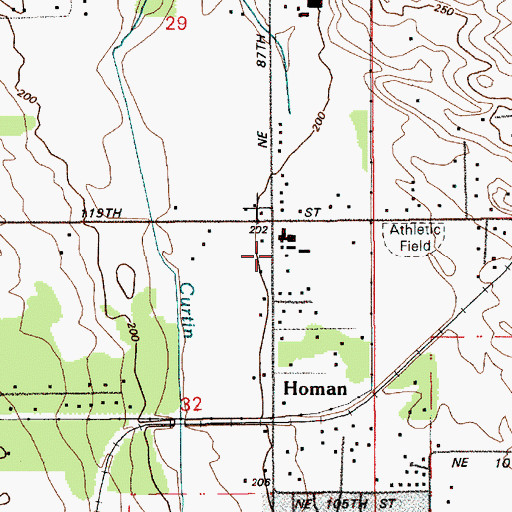 Topographic Map of Saint Vincent de Paul Church, WA