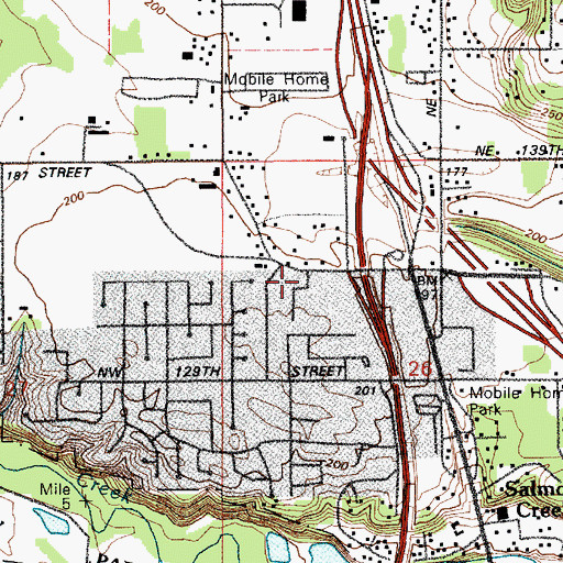 Topographic Map of Salmon Creek Foursquare Church, WA