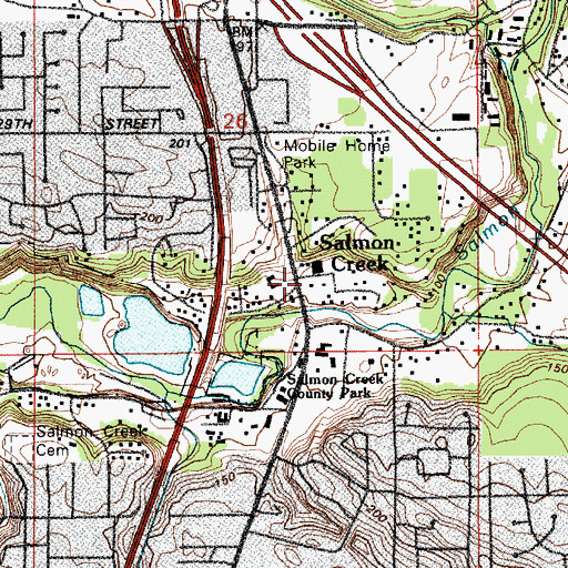 Topographic Map of Salmon Creek United Methodist Church, WA