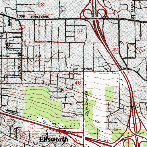 Topographic Map of Shiloh Fellowship Church, WA