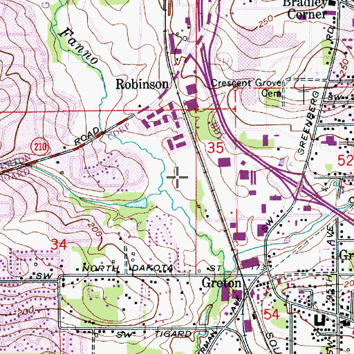 Topographic Map of Solid Rock Fellowship Church, OR