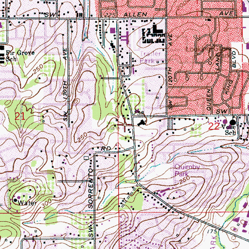 Topographic Map of Southminster Presbyterian Church, OR