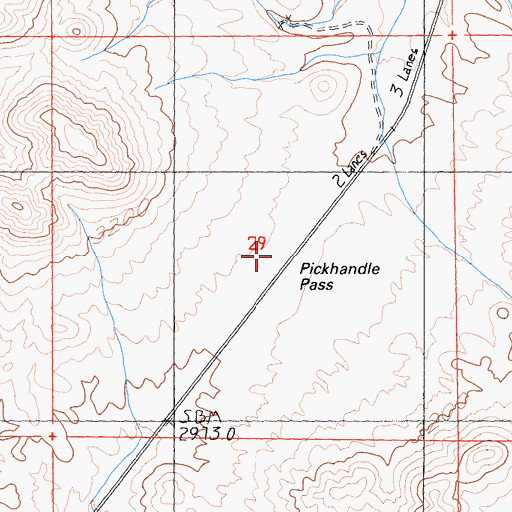 Topographic Map of Pickhandle Pass, CA