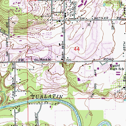 Topographic Map of Southwest Church of Christ, OR
