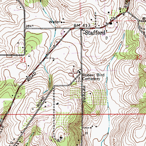 Topographic Map of Stafford Baptist Church, OR