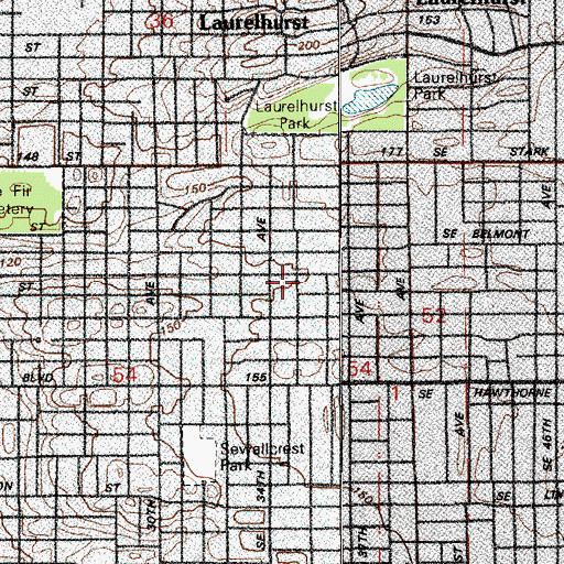 Topographic Map of Sunnyside Centenary United Methodist Church, OR
