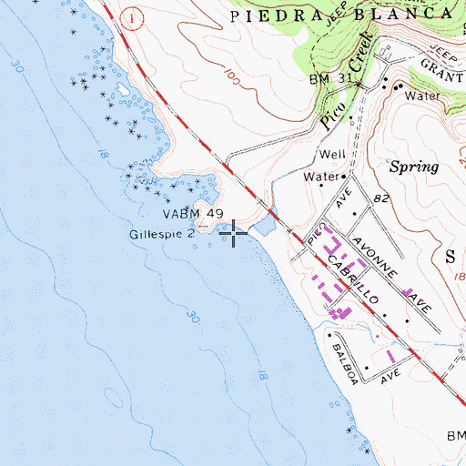 Topographic Map of Pico Creek, CA