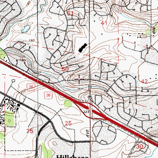 Topographic Map of Sunset Covenant Church, OR
